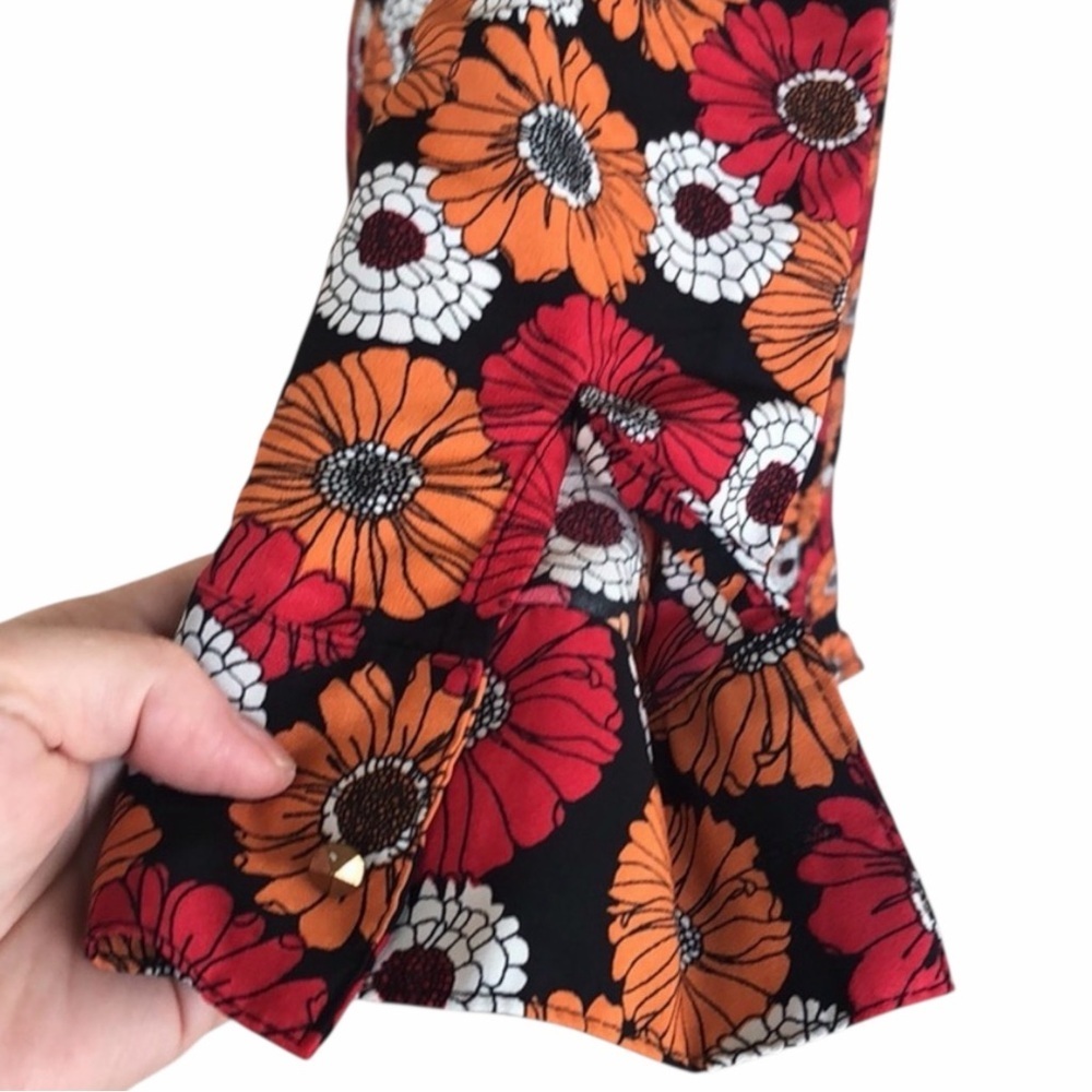 Brave Soul 70s Retro Mod Daisy Floral Mini Dress Button Front Groovy Boho S - Picture 10 of 16